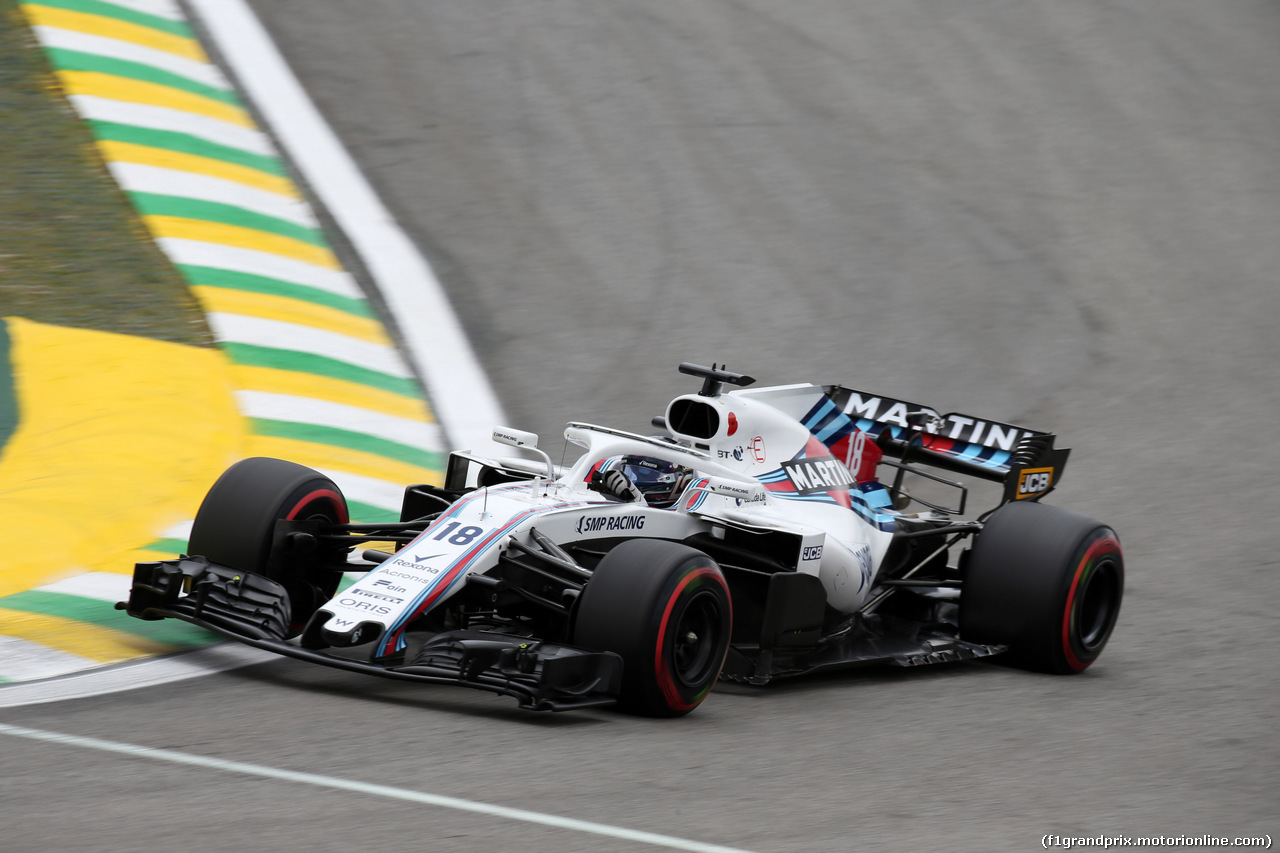 GP BRASILE, 10.11.2018 - Prove Libere 3, Lance Stroll (CDN) Williams FW41