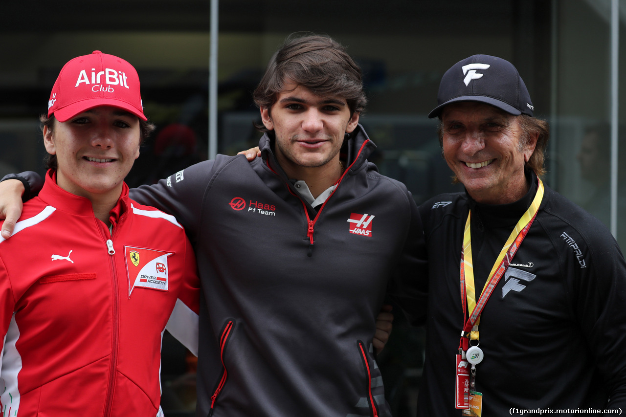 GP BRASILE, 10.11.2018 - Prove Libere 3, Emerson Fittipaldi (BRA) with his grandchildren Enzo e Pietro Fittipaldi.