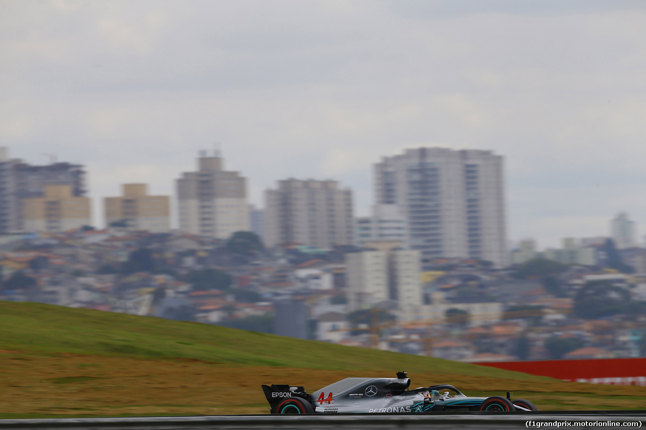 GP BRASILE, 09.11.2018 - Prove Libere 1, Lewis Hamilton (GBR) Mercedes AMG F1 W09