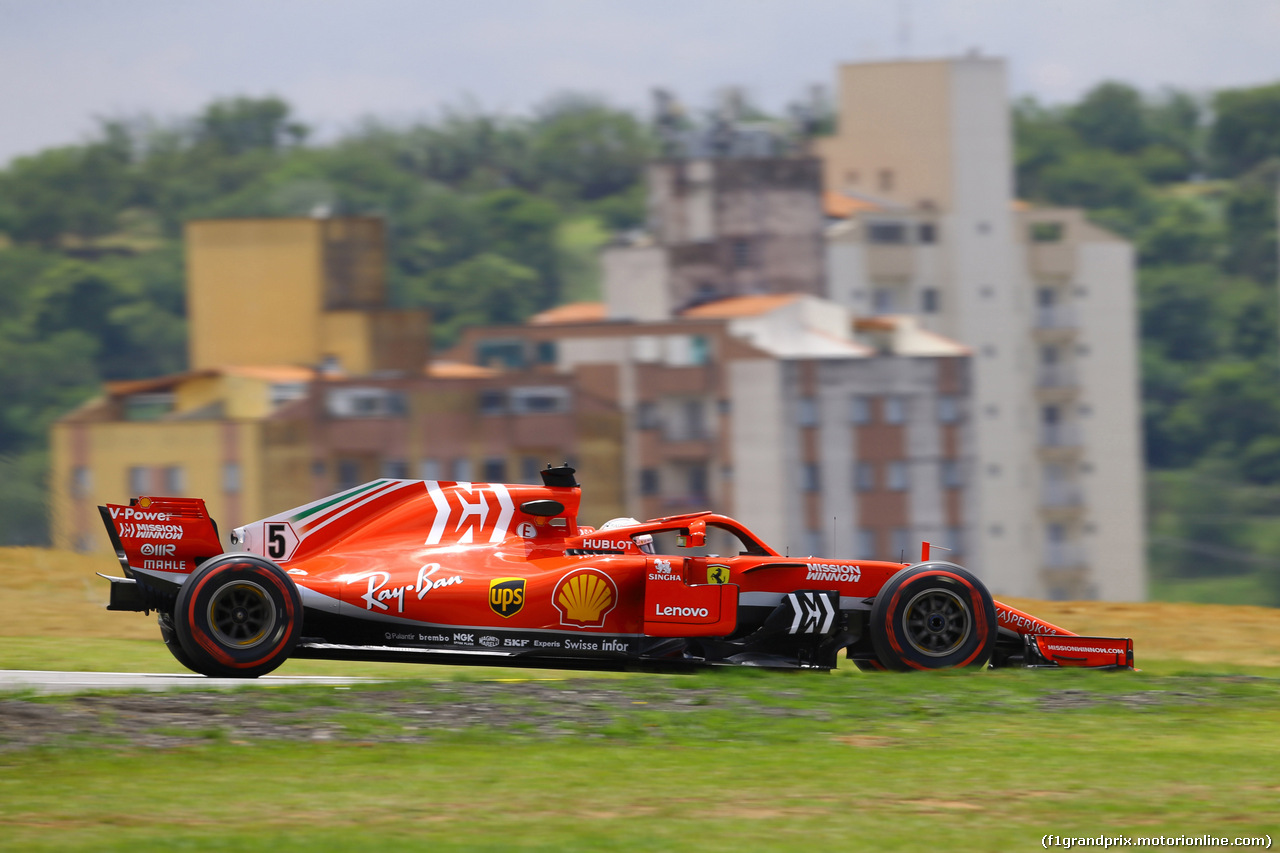 GP BRASILE, 09.11.2018 - Prove Libere 1, Sebastian Vettel (GER) Ferrari SF71H