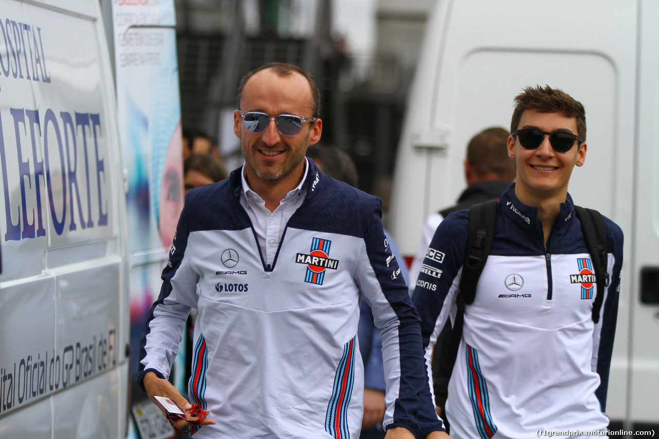 GP BRASILE, 09.11.2018 - Prove Libere 1, Robert Kubica (POL) Williams FW41 Reserve e Development Driver e George Russell (GBR) Test Driver, Williams