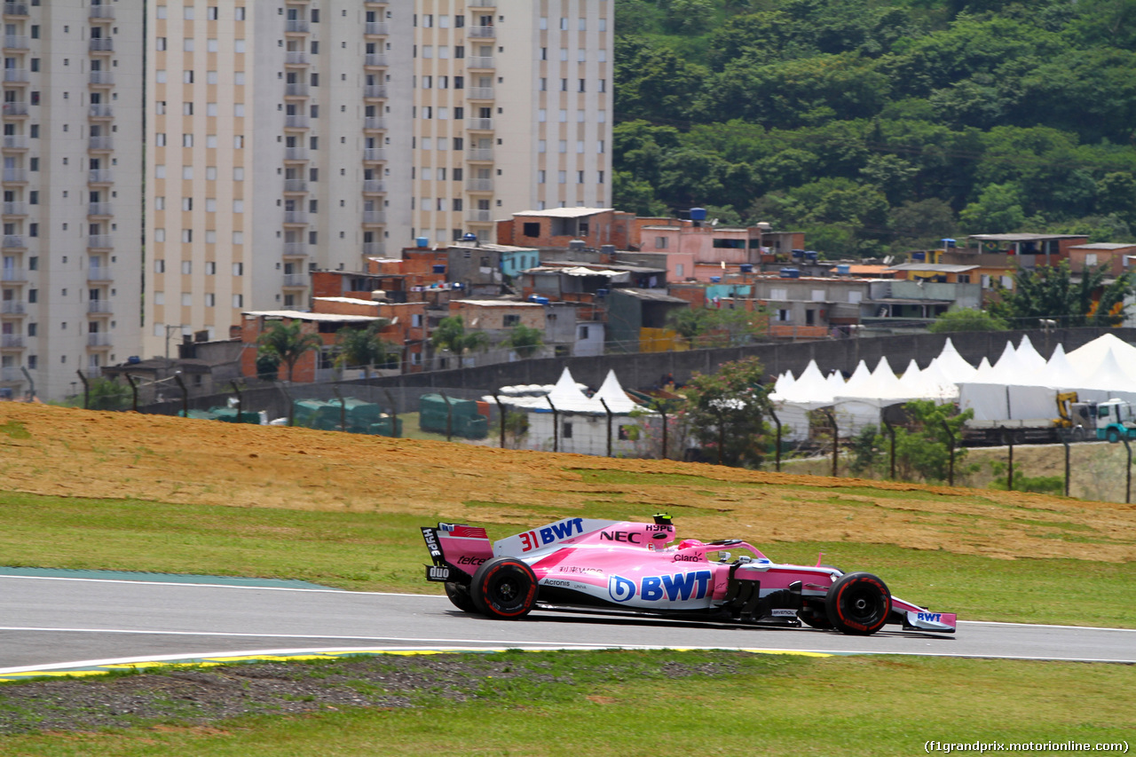 GP BRASILE, 09.11.2018 - Prove Libere 1, Esteban Ocon (FRA) Racing Point Force India F1 VJM11
