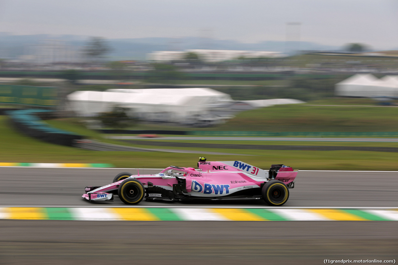 GP BRASILE, 09.11.2018 - Prove Libere 2, Esteban Ocon (FRA) Racing Point Force India F1 VJM11