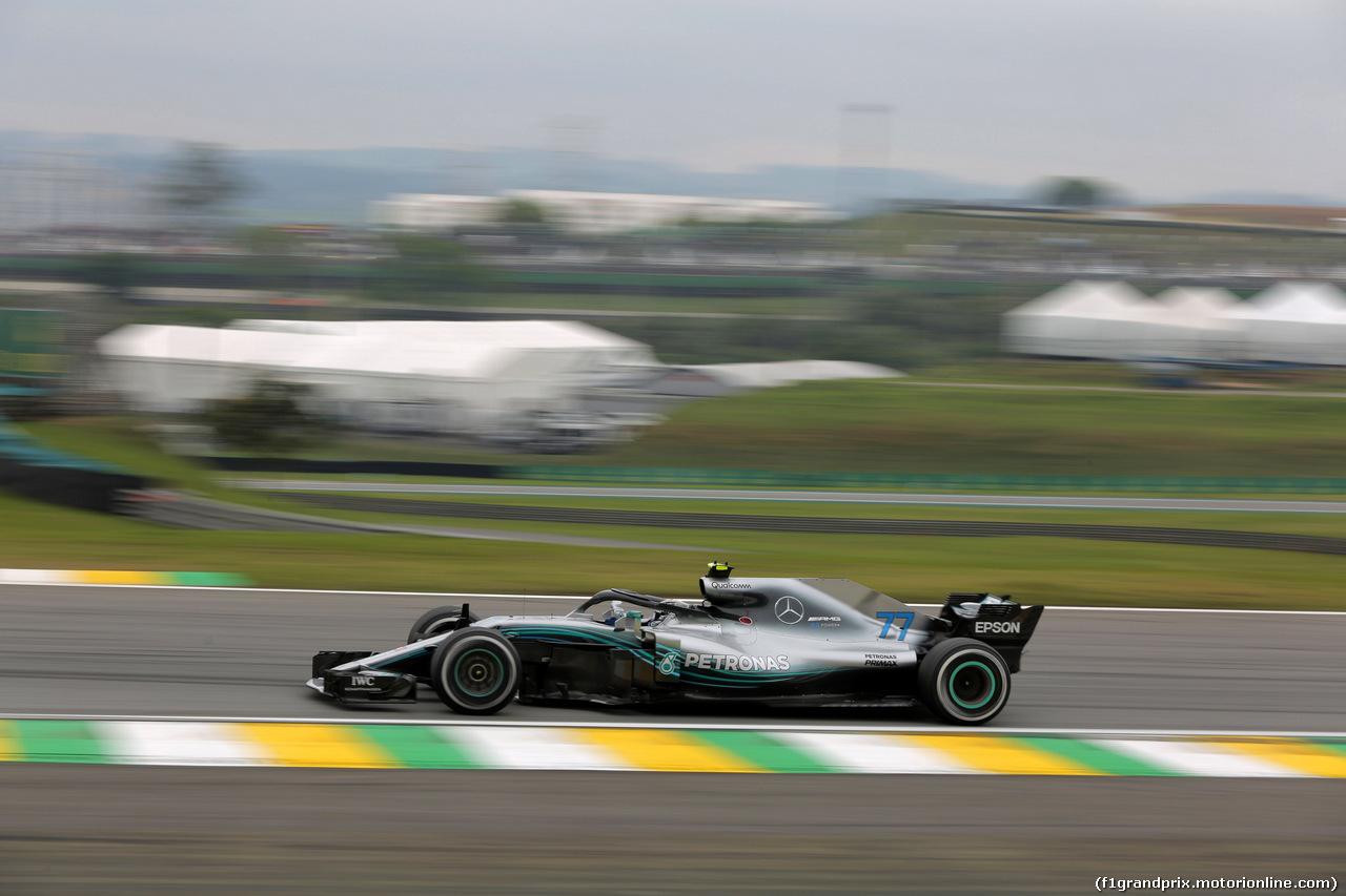 GP BRASILE, 09.11.2018 - Prove Libere 2, Valtteri Bottas (FIN) Mercedes AMG F1 W09