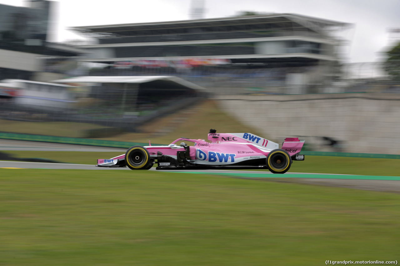 GP BRASILE, 09.11.2018 - Prove Libere 2, Sergio Perez (MEX) Racing Point Force India F1 VJM11