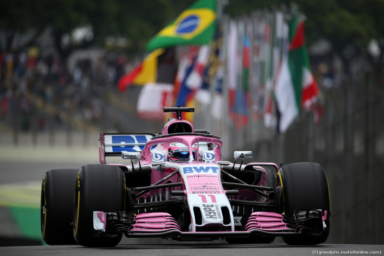 GP BRASILE, 09.11.2018 - Prove Libere 2, Sergio Perez (MEX) Racing Point Force India F1 VJM11