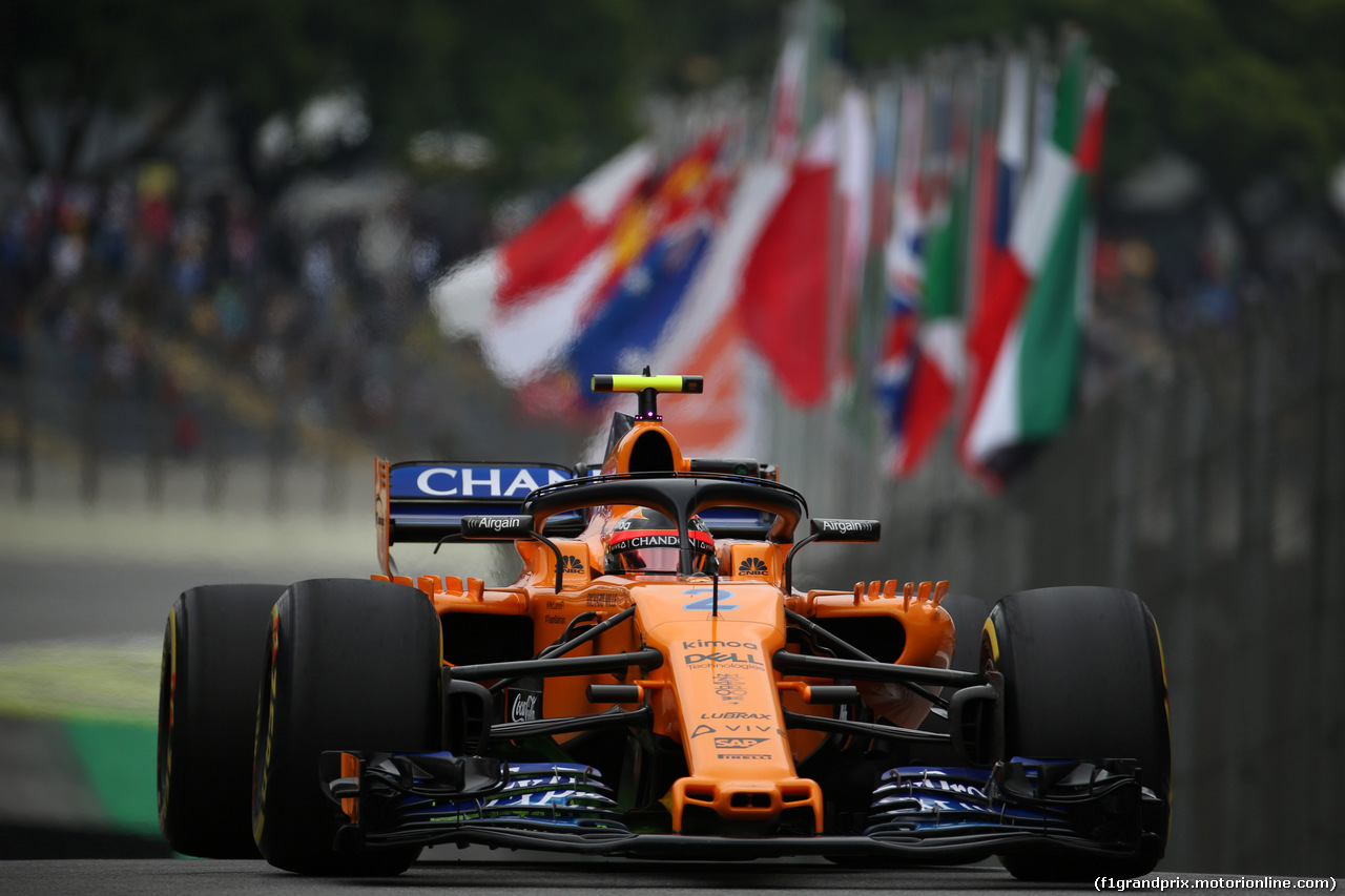 GP BRASILE, 09.11.2018 - Prove Libere 2, Stoffel Vandoorne (BEL) McLaren MCL33