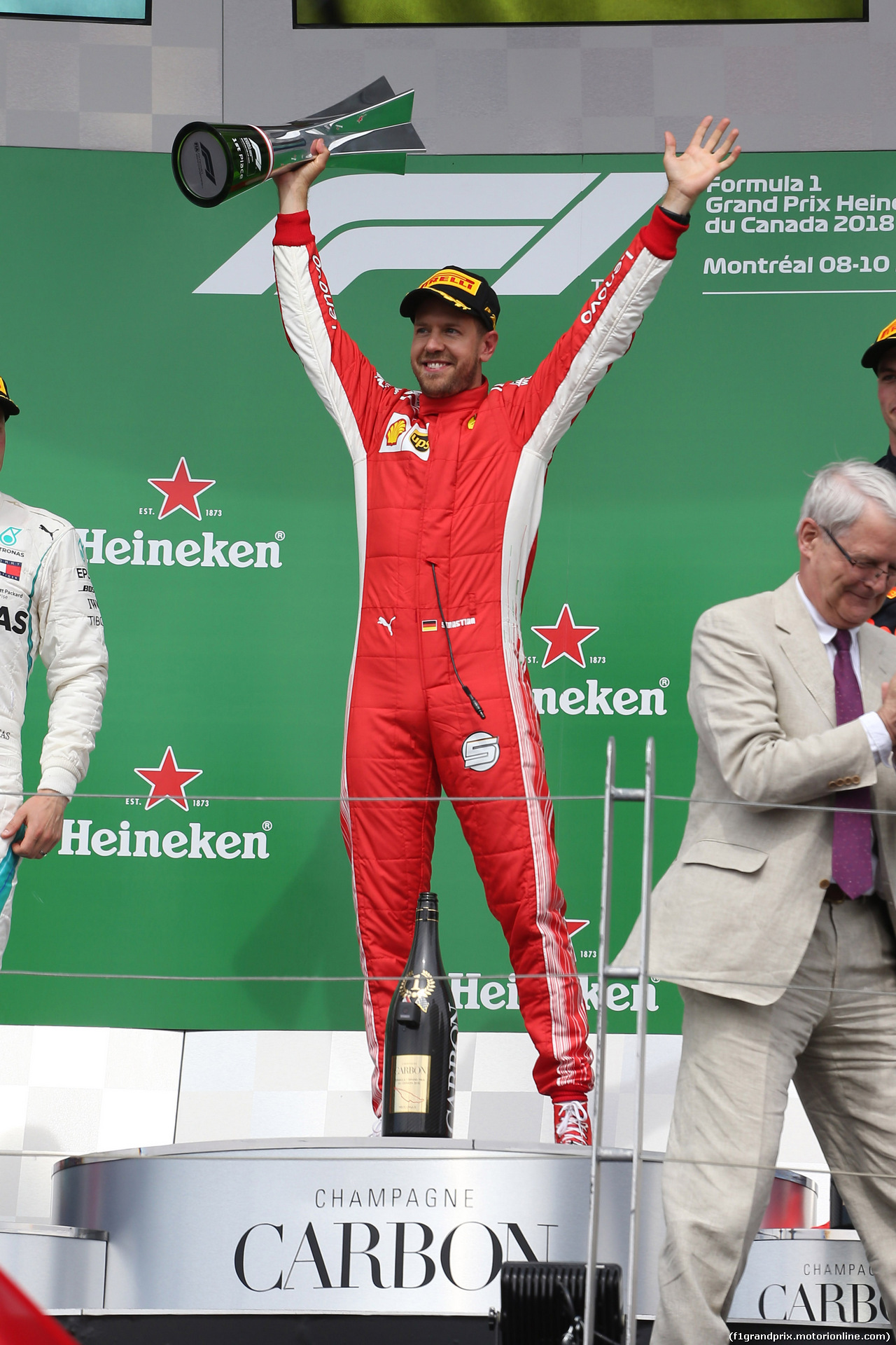 GP CANADA, 10.06.2018- Podium, winner Sebastian Vettel (GER) Ferrari SF71H