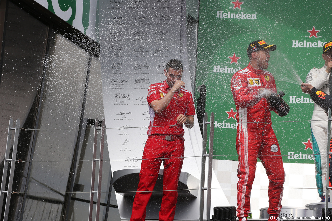 GP CANADA, 10.06.2018- Podium, winner Sebastian Vettel (GER) Ferrari SF71H with Ferrari Team Representative