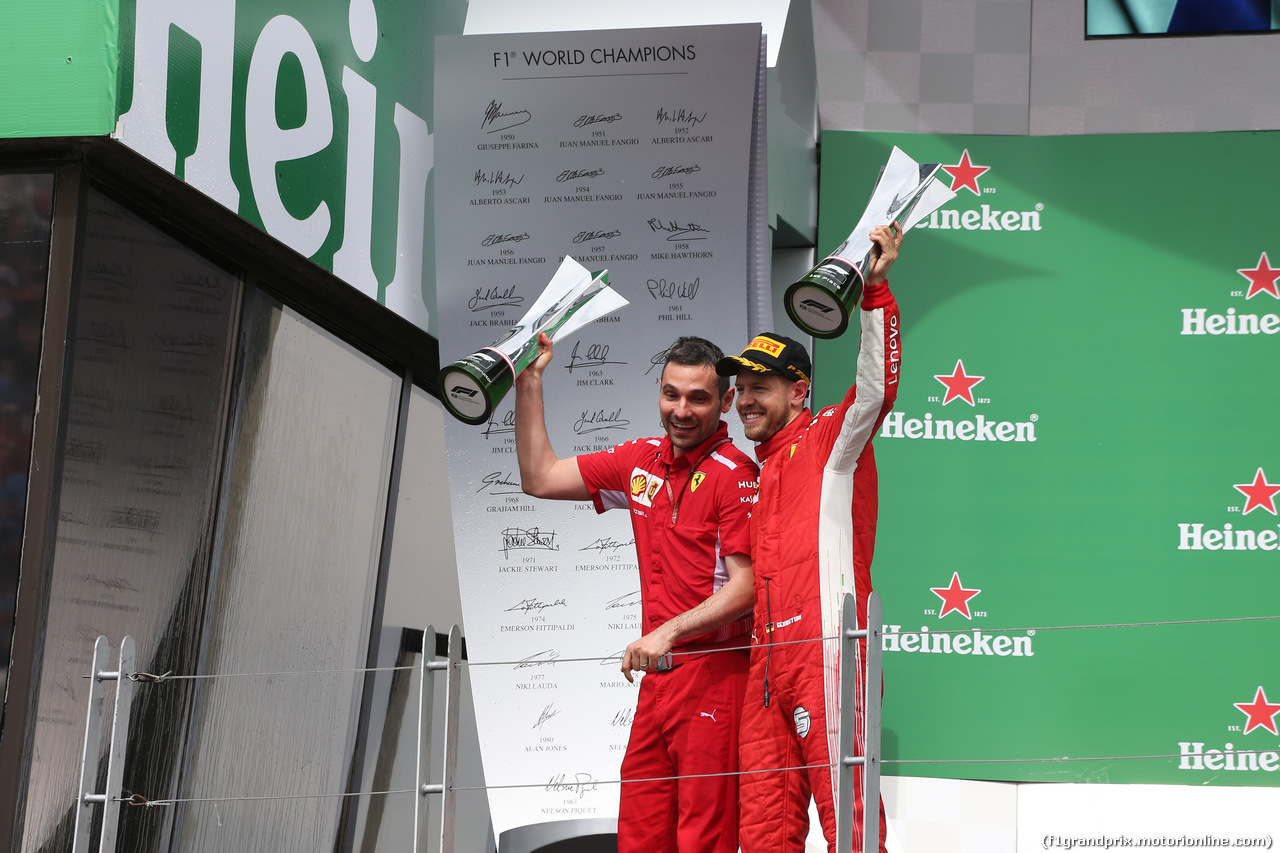 GP CANADA, 10.06.2018- Podium, winner Sebastian Vettel (GER) Ferrari SF71H with Ferrari Team Representative