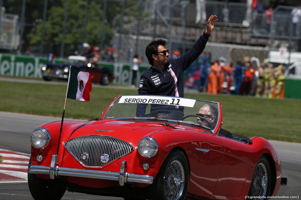 GP CANADA, 10.06.2018- driver parade, Sergio Perez (MEX) Sahara Force India F1 VJM11