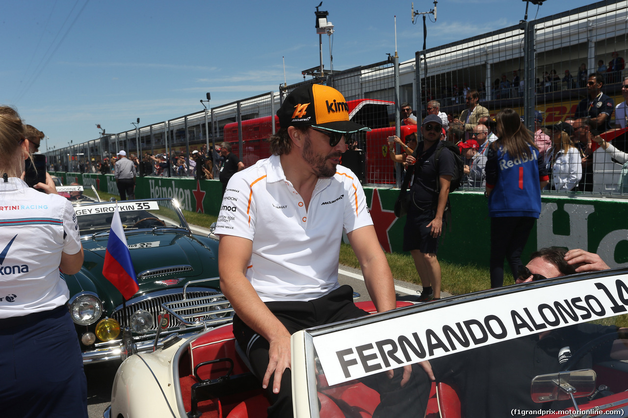 GP CANADA, 10.06.2018- driver parade, Fernando Alonso (ESP) McLaren Renault MCL33