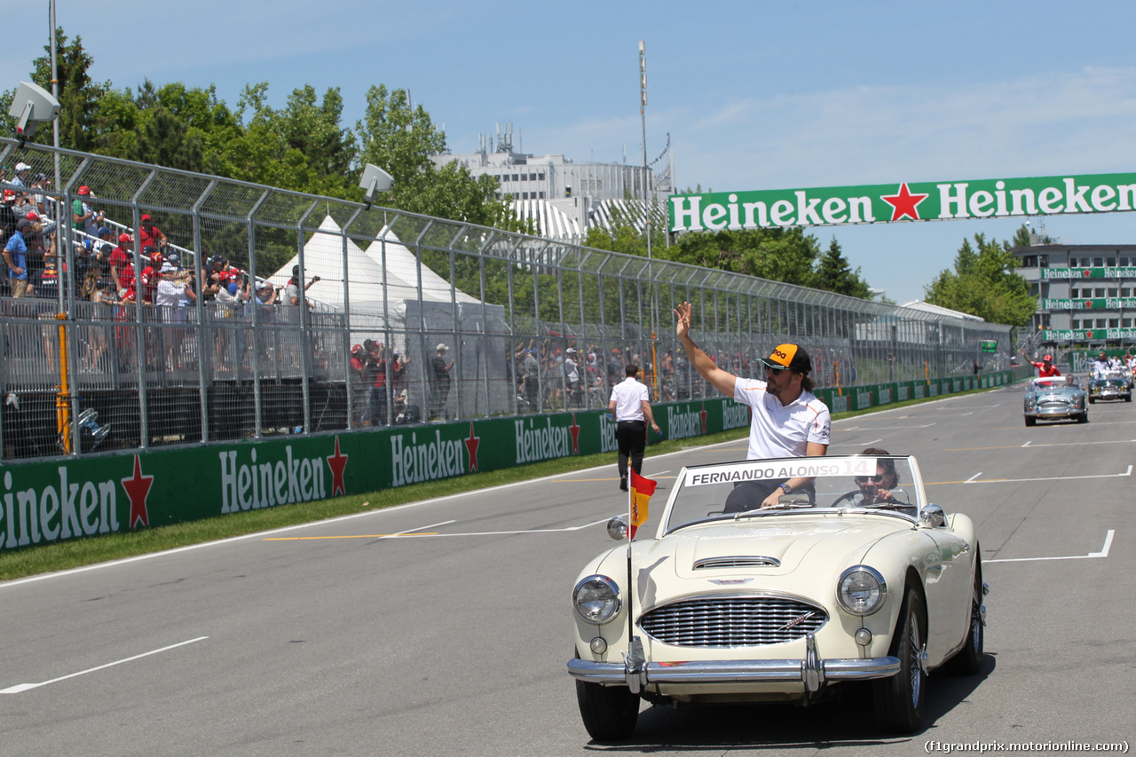 GP CANADA, 10.06.2018- driver parade, Fernando Alonso (ESP) McLaren Renault MCL33