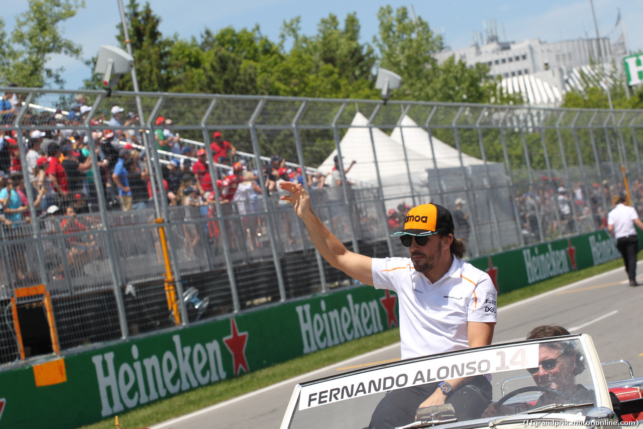 GP CANADA, 10.06.2018- driver parade, Fernando Alonso (ESP) McLaren Renault MCL33