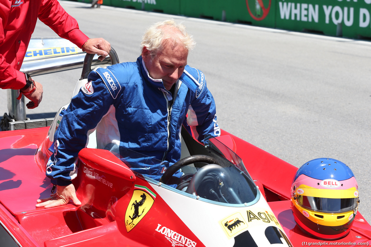 GP CANADA, 10.06.2018- Jaques Villeneuve (CAN) drive his father Gilles' Ferrari 1978 312 T3