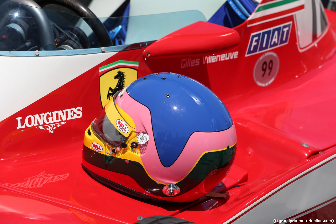 GP CANADA, 10.06.2018- Jaques Villeneuve (CAN) Helmet on his  his father Gilles' Ferrari 1978 312 T3