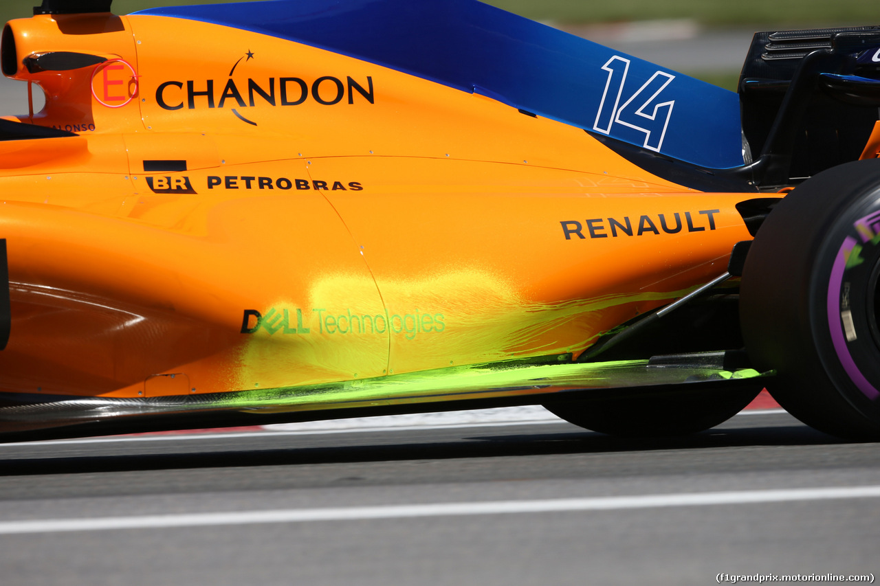 GP CANADA, 08.06.2018- free Practice 1, Fernando Alonso (ESP) McLaren Renault MCL33 with flow-vis paint