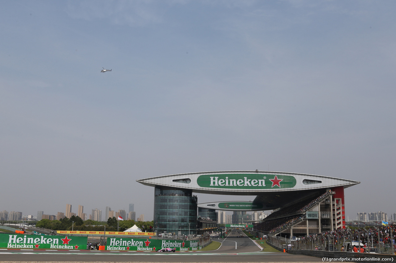 GP CINA, 15.04.2018- Gara, Sergio Perez (MEX) Sahara Force India F1 VJM11