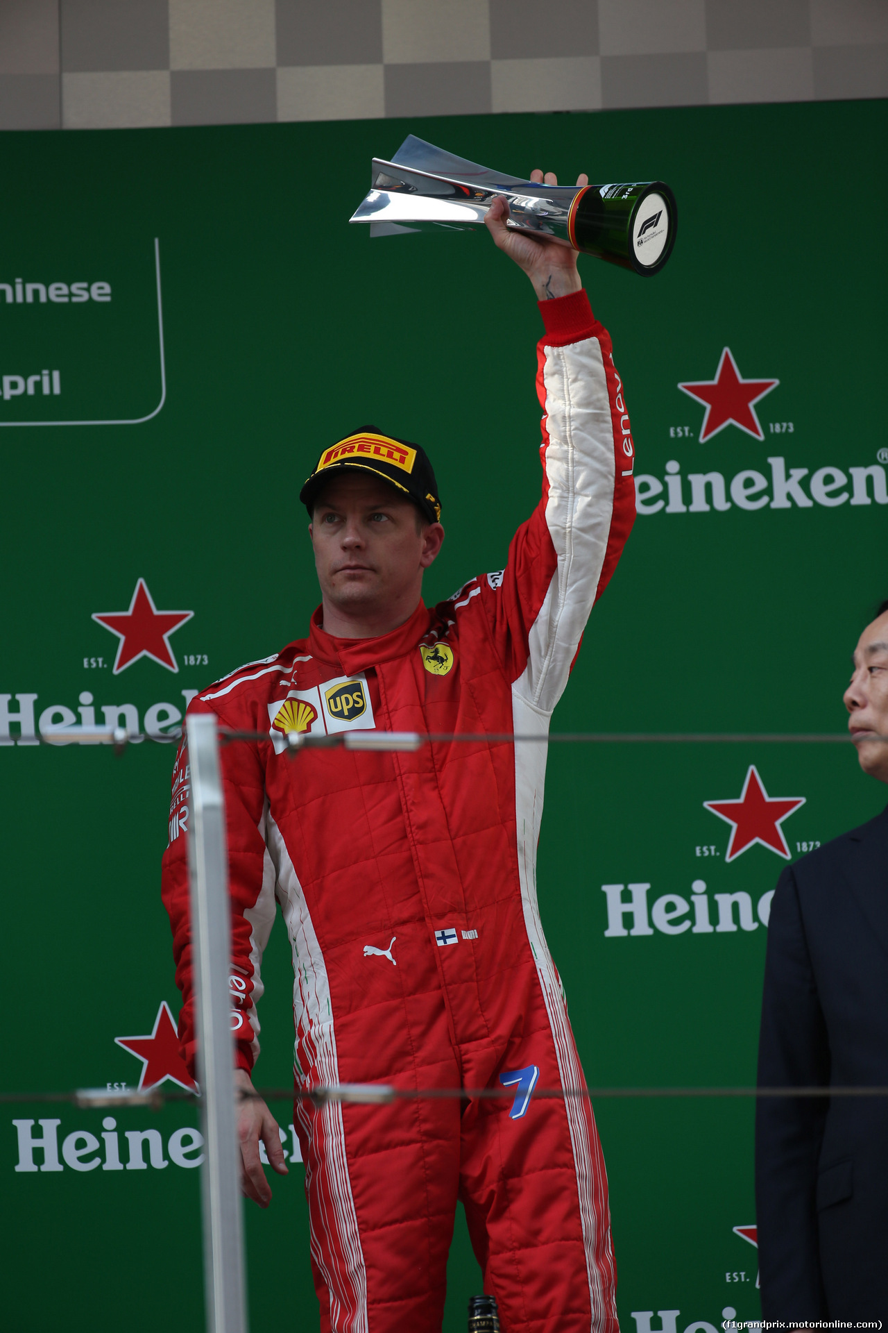 GP CINA, 15.04.2018- Podium, 3rd place Kimi Raikkonen (FIN) Ferrari SF71H