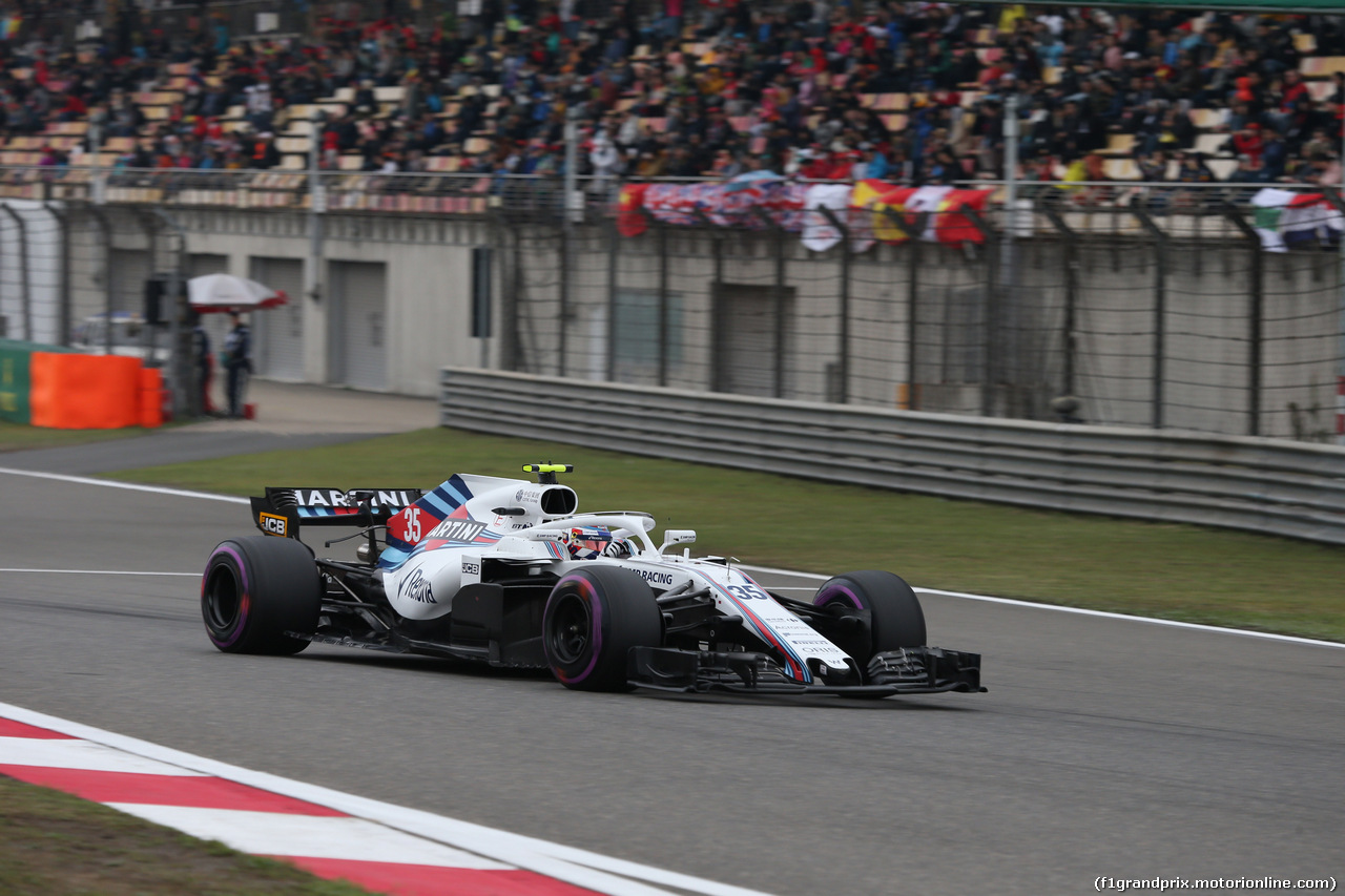 GP CINA, 14.04.2018- Qualifiche, Sergej Sirotkin (RUS) Williams F1 Team FW41