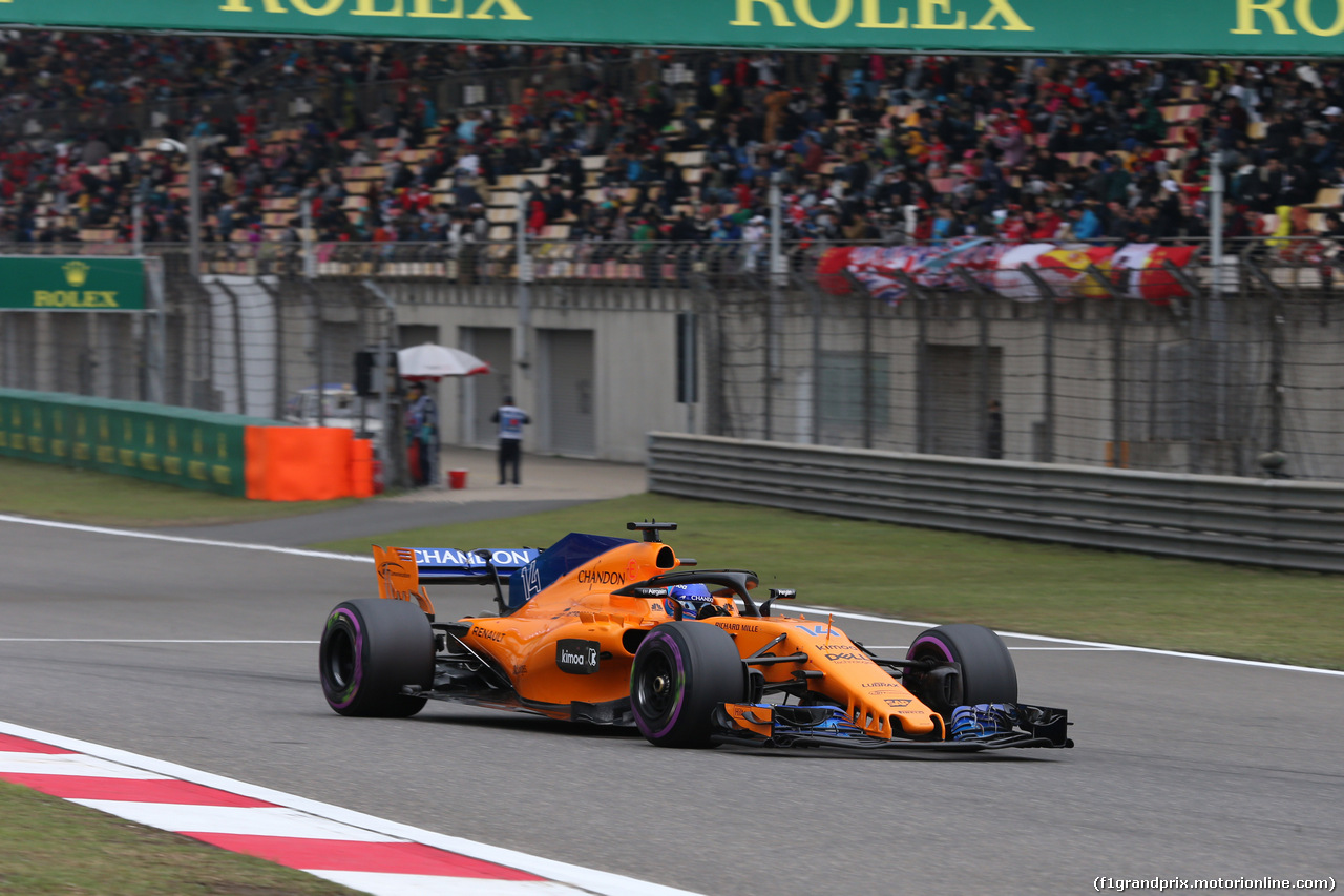 GP CINA, 14.04.2018- Qualifiche, Fernando Alonso (ESP) McLaren Renault MCL33