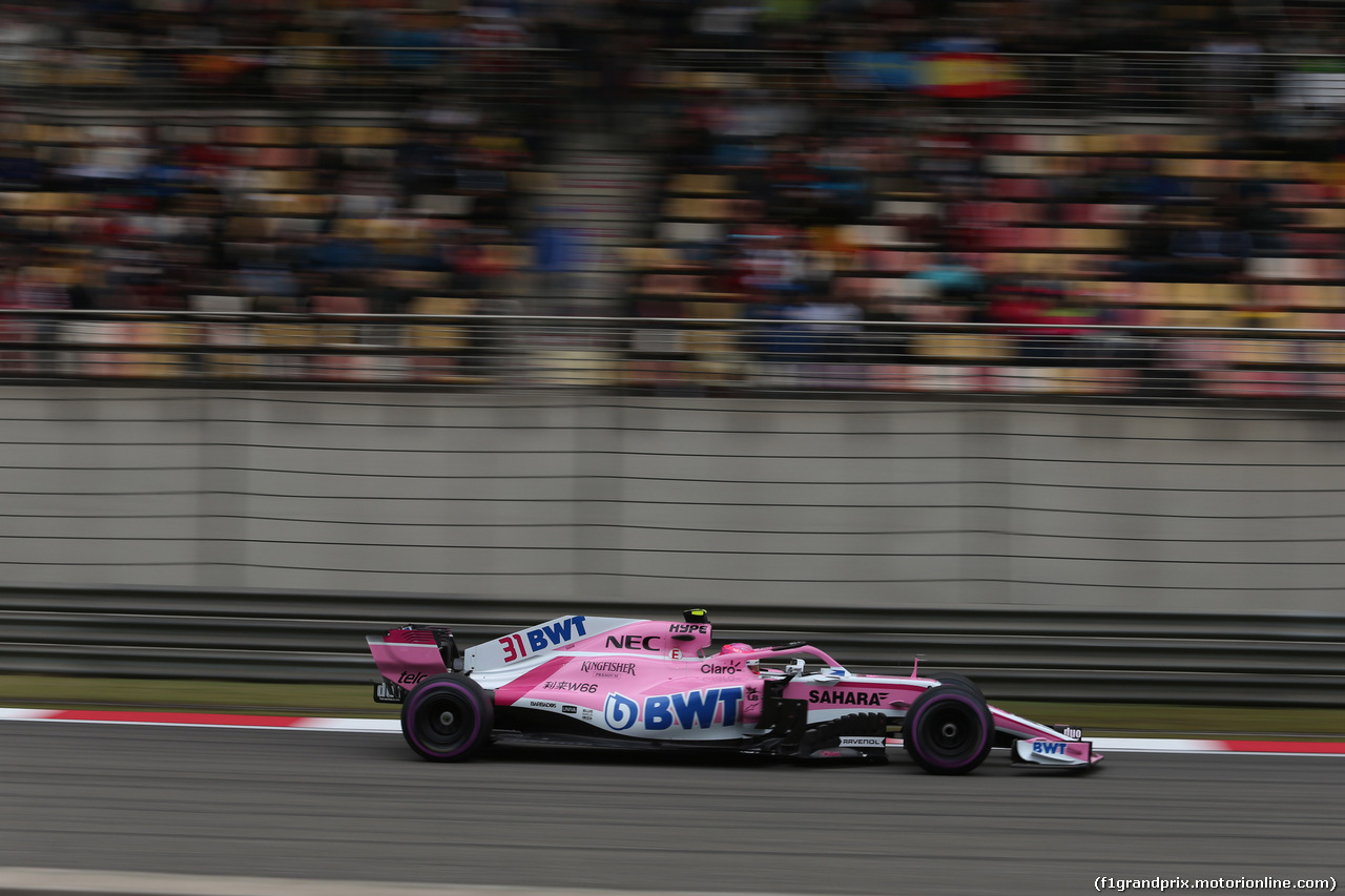 GP CINA, 14.04.2018- Qualifiche, Esteban Ocon (FRA) Sahara Force India F1 VJM11