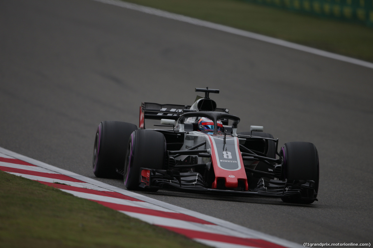 GP CINA, 14.04.2018- Qualifiche, Romain Grosjean (FRA) Haas F1 Team VF-18