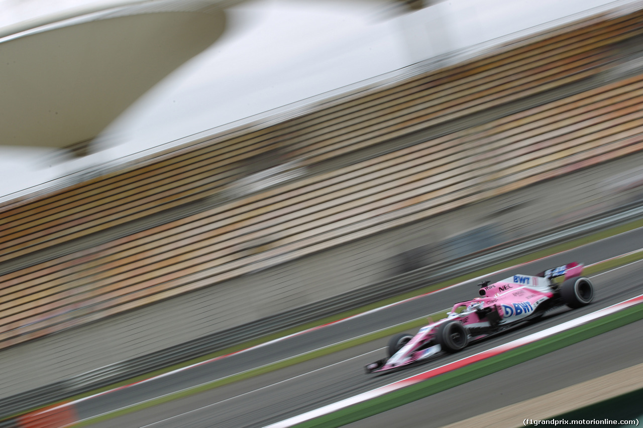 GP CINA, 13.04.2018- Prove Libere 1, Sergio Perez (MEX) Sahara Force India F1 VJM11