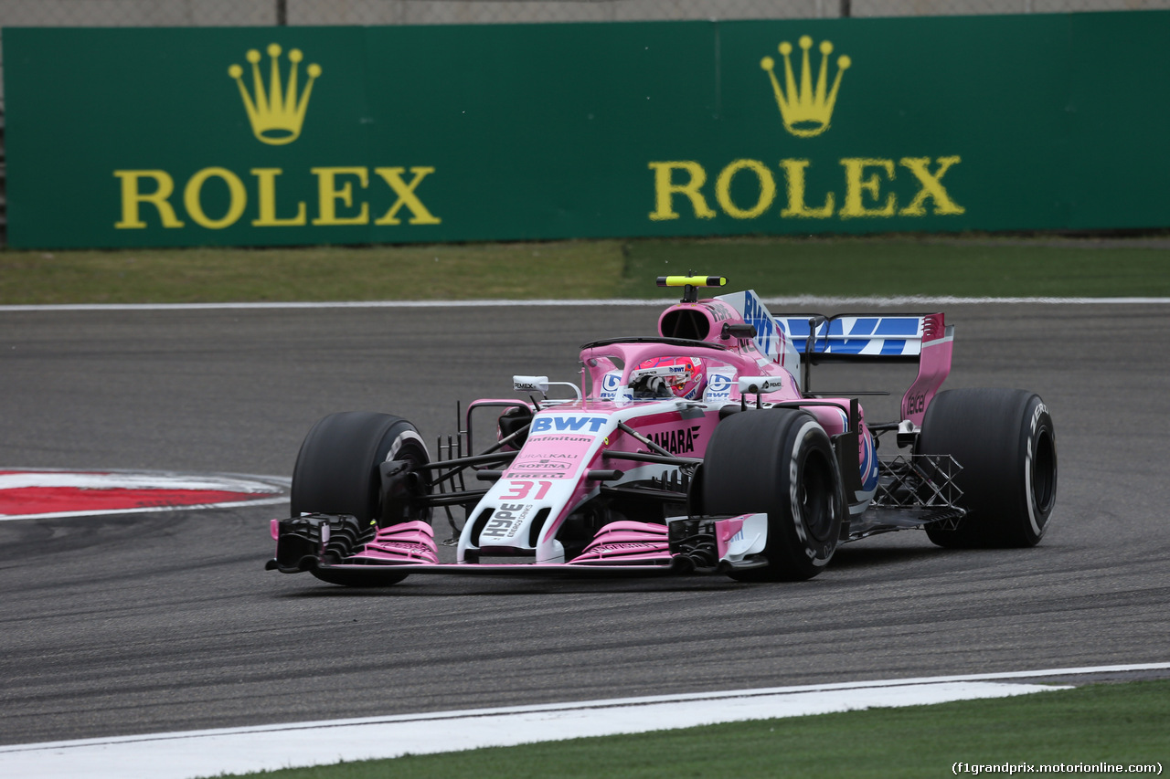 GP CINA, 13.04.2018- Prove Libere 1, Esteban Ocon (FRA) Sahara Force India F1 VJM11