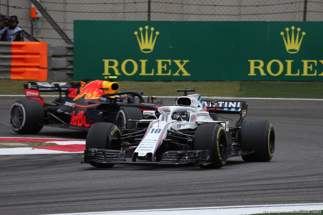 GP CINA, 13.04.2018- Prove Libere 1, Lance Stroll (CDN) Williams FW41