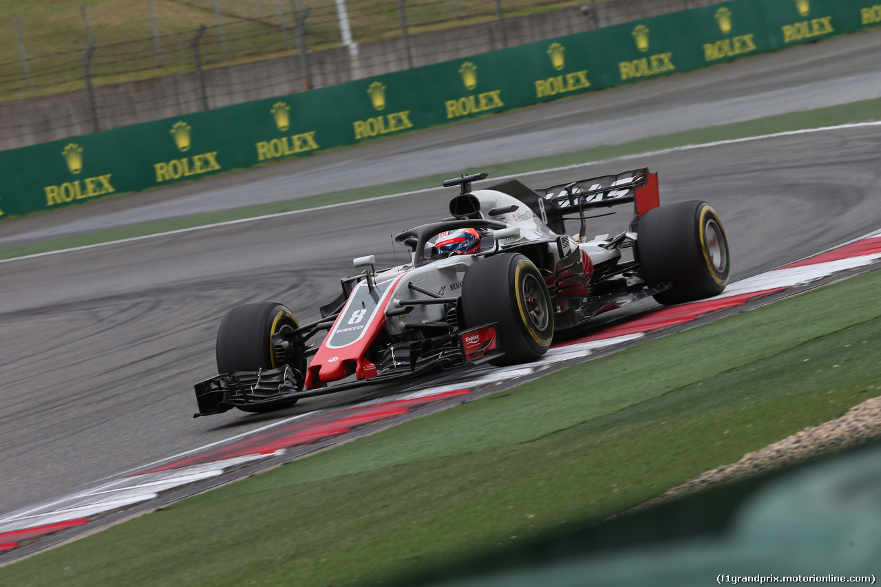 GP CINA, 13.04.2018- Prove Libere 1, Romain Grosjean (FRA) Haas F1 Team VF-18
