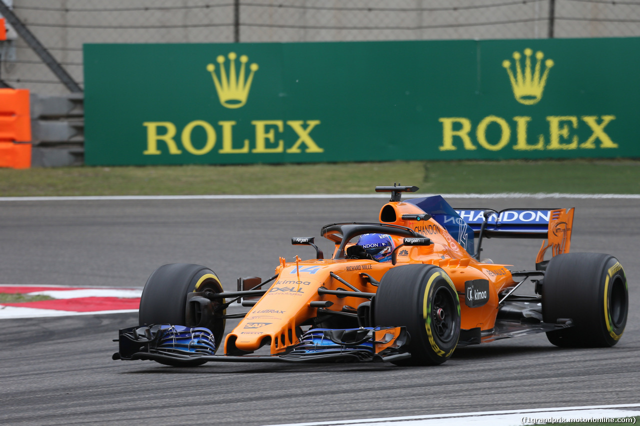 GP CINA, 13.04.2018- Prove Libere 1, Fernando Alonso (ESP) McLaren Renault MCL33