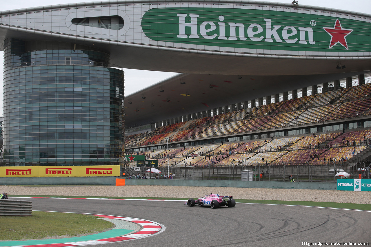 GP CINA, 13.04.2018- Prove Libere 1, Sergio Perez (MEX) Sahara Force India F1 VJM11