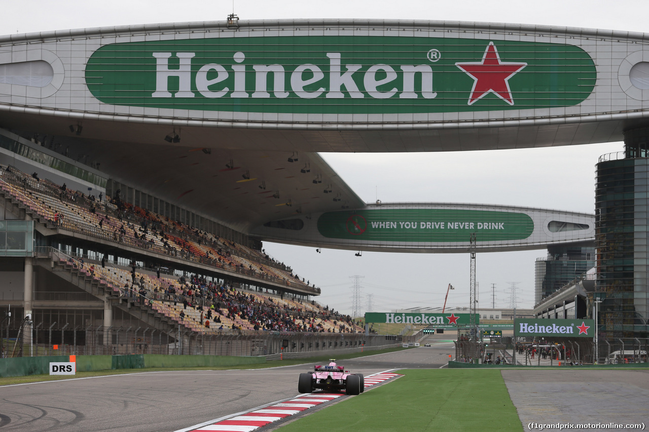 GP CINA, 13.04.2018- Prove Libere 1, Esteban Ocon (FRA) Sahara Force India F1 VJM11