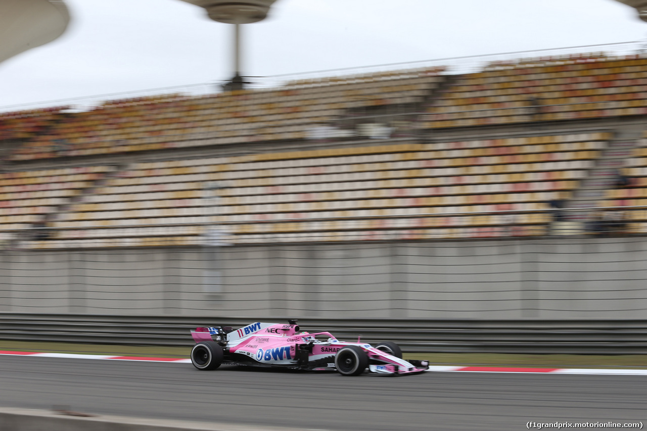 GP CINA, 13.04.2018- Prove Libere 1, Sergio Perez (MEX) Sahara Force India F1 VJM11