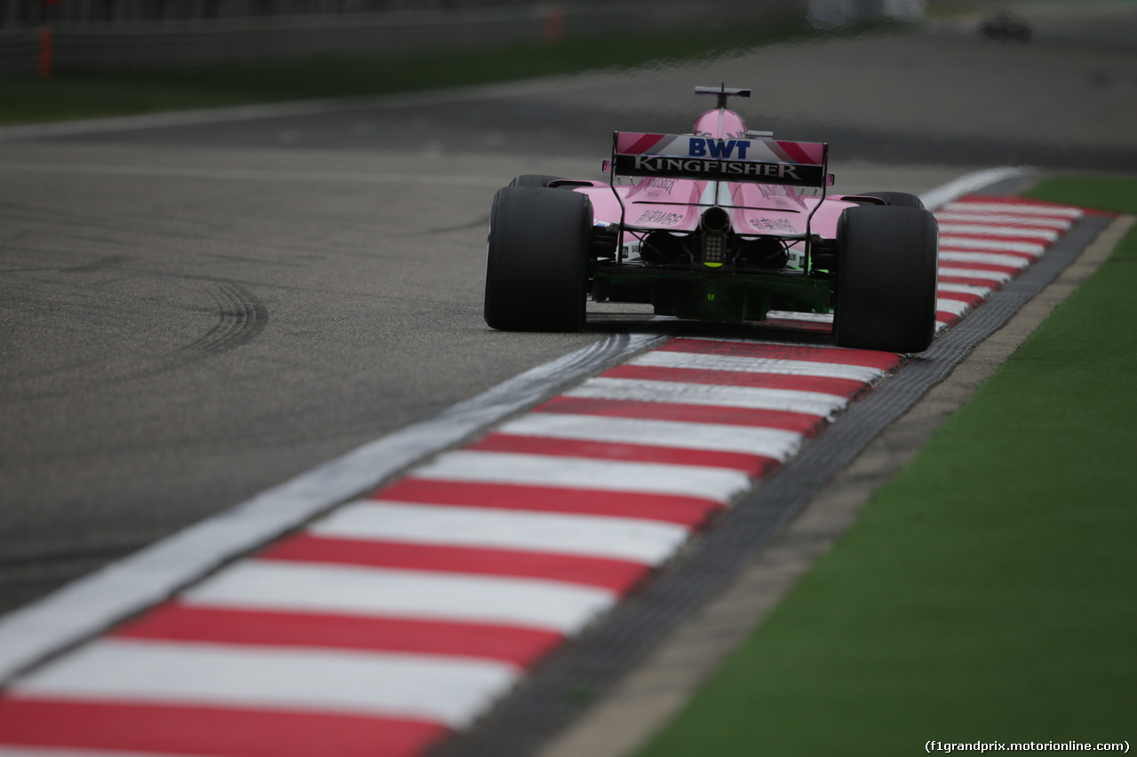 GP CINA, 13.04.2018- Prove Libere 1, Sergio Perez (MEX) Sahara Force India F1 VJM11