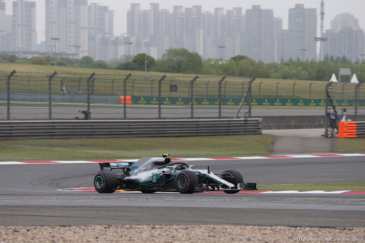 GP CINA, 13.04.2018- Prove Libere 2, Valtteri Bottas (FIN) Mercedes AMG F1 W09