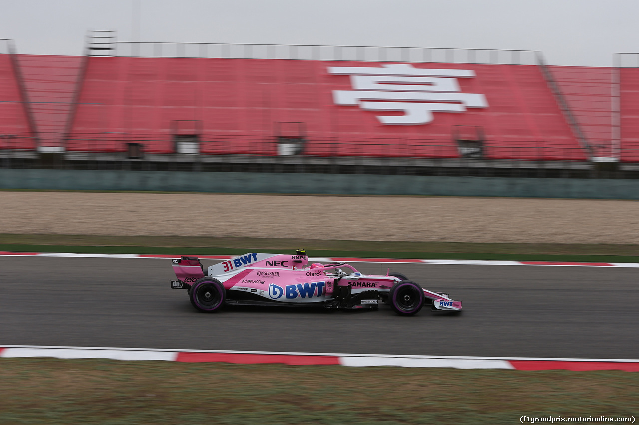 GP CINA, 13.04.2018- Prove Libere 2, Esteban Ocon (FRA) Sahara Force India F1 VJM11