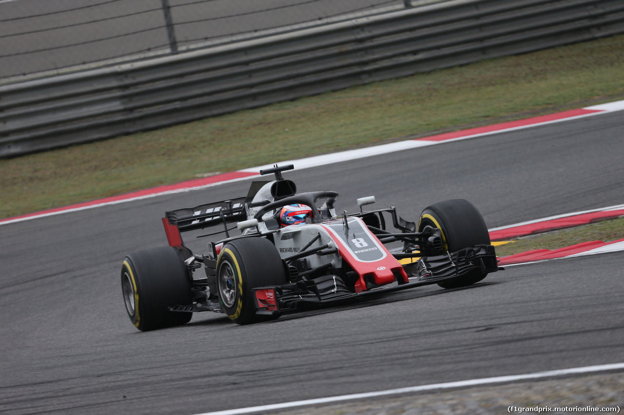 GP CINA, 13.04.2018- Prove Libere 2, Romain Grosjean (FRA) Haas F1 Team VF-18