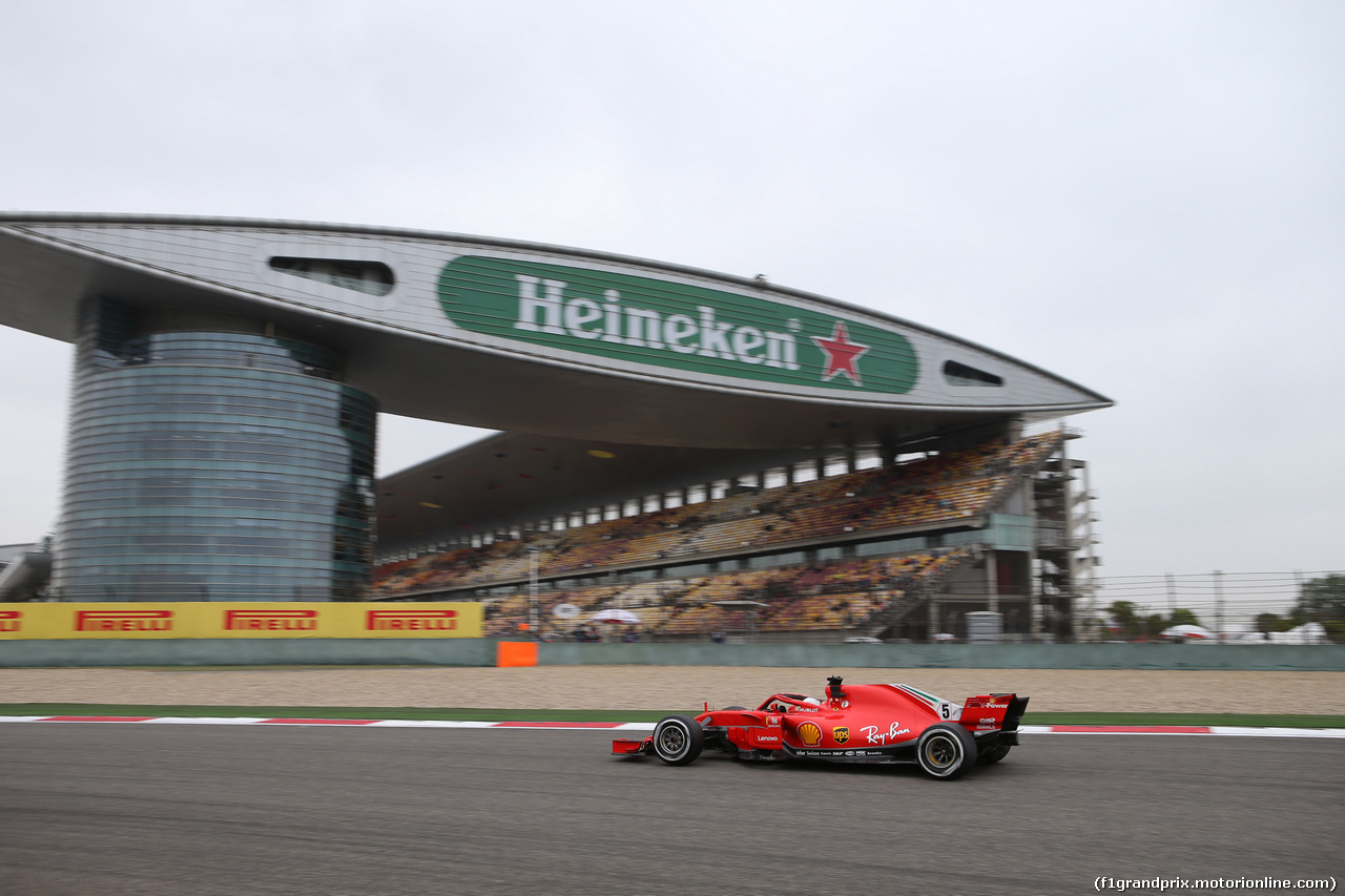 GP CINA, 13.04.2018- Prove Libere 2, Sebastian Vettel (GER) Ferrari SF71H
