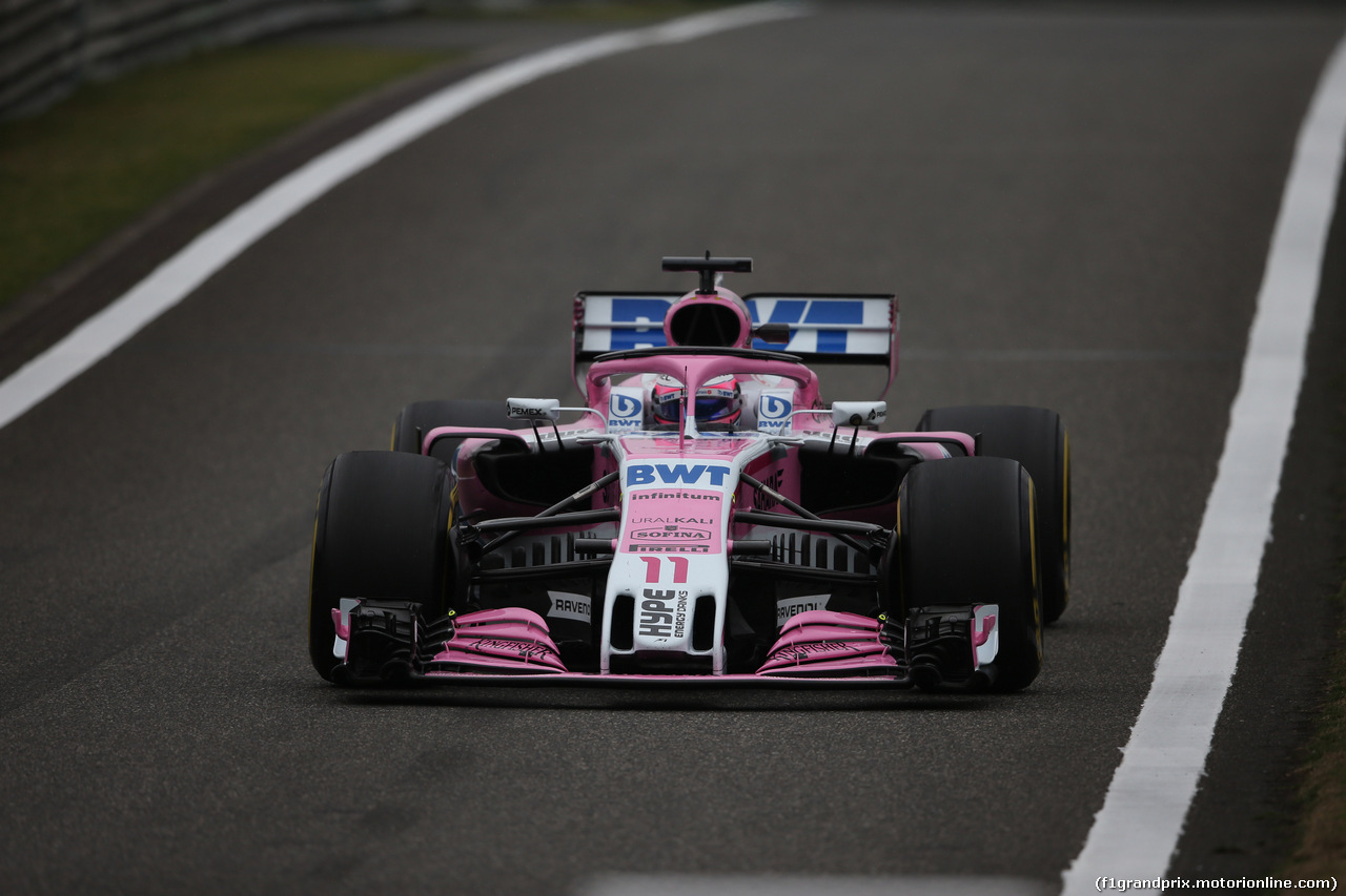 GP CINA, 13.04.2018- Prove Libere 2, Sergio Perez (MEX) Sahara Force India F1 VJM11