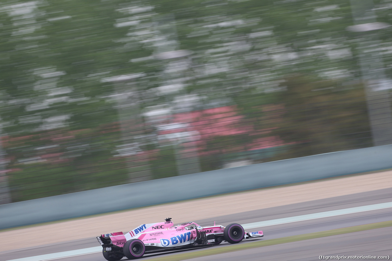 GP CINA, 13.04.2018- Prove Libere 2, Sergio Perez (MEX) Sahara Force India F1 VJM11