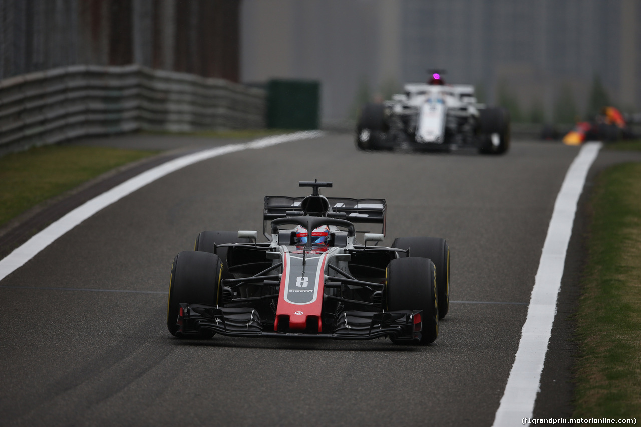 GP CINA, 13.04.2018- Prove Libere 2, Romain Grosjean (FRA) Haas F1 Team VF-18