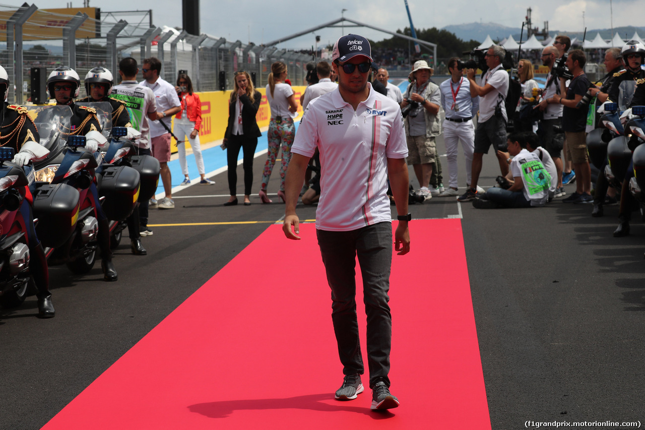 GP FRANCIA, 24.06.2018- Driver Parade, Sergio Perez (MEX) Sahara Force India F1 VJM11