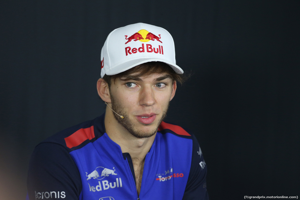 GP FRANCIA, 21.06.2018- Giovedi' Official Fia press conference,  Pierre Gasly (FRA) Scuderia Toro Rosso STR13