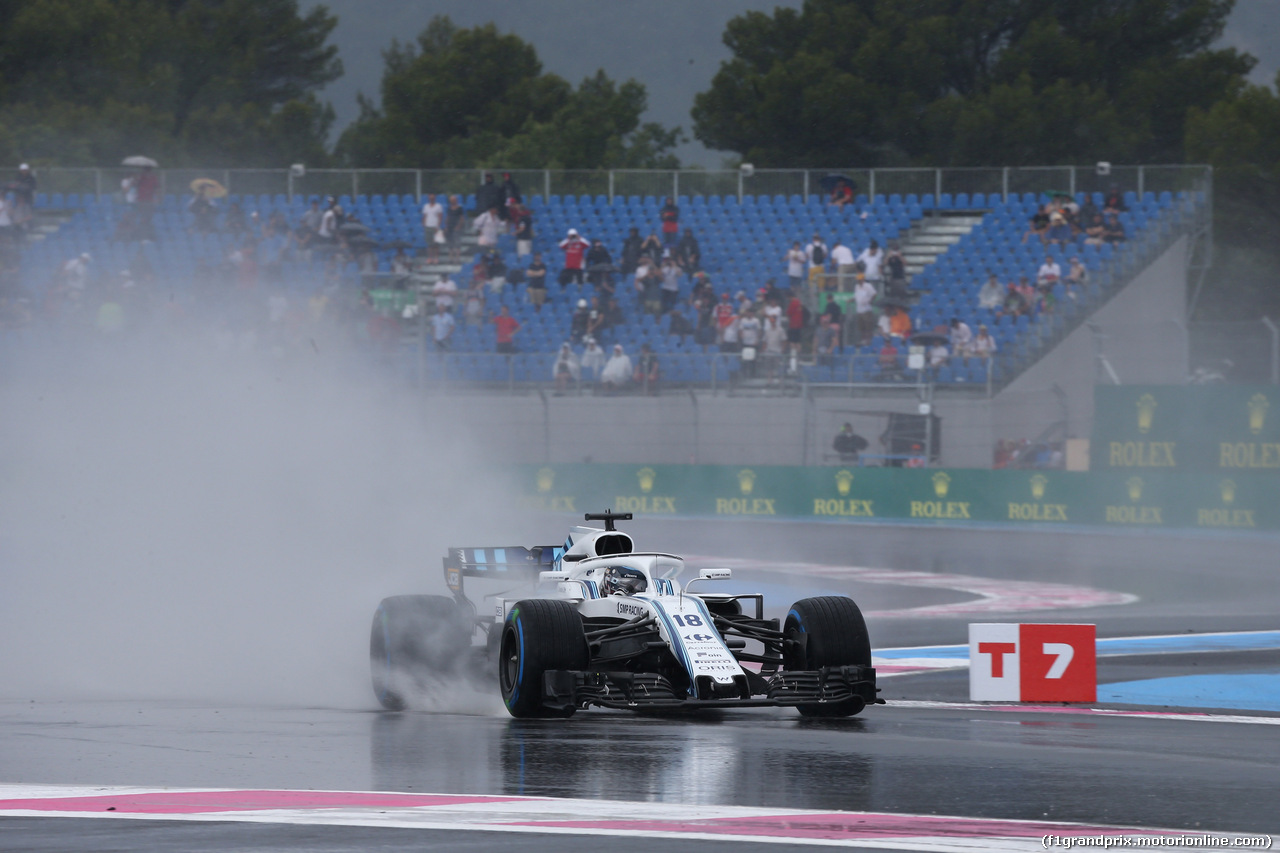 GP FRANCIA, 23.06.2018- Prove Libere 3,  Lance Stroll (CDN) Williams FW41