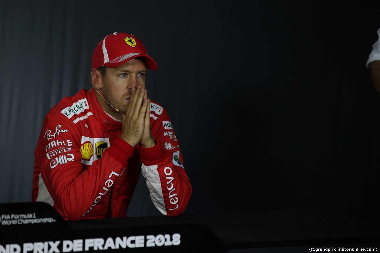 GP FRANCIA, 23.06.2018- after Qualifiche Official Fia press conference, Sebastian Vettel (GER) Ferrari SF71H