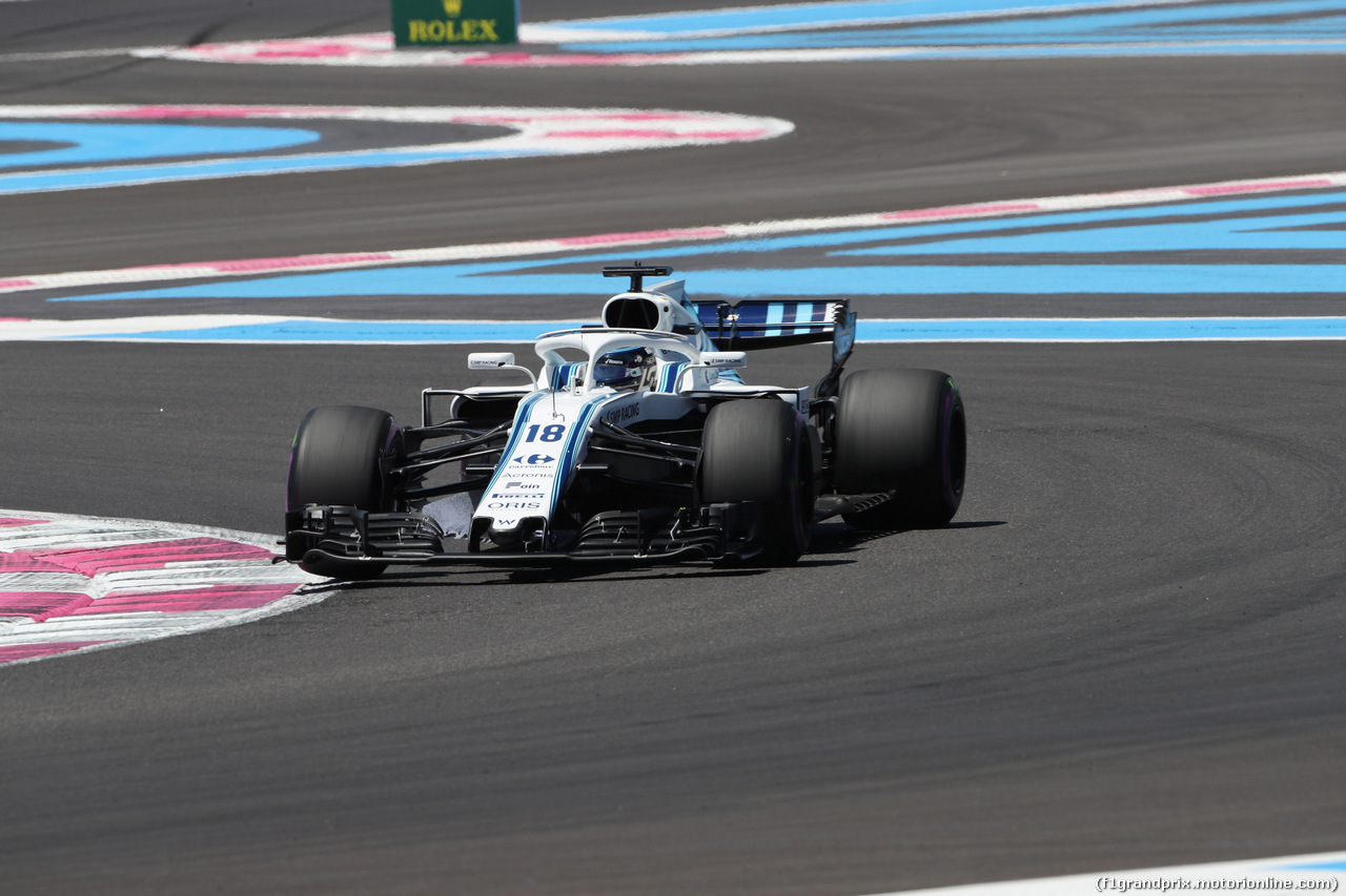GP FRANCIA, 22.06.2018- Prove Libere 1, Lance Stroll (CDN) Williams FW41