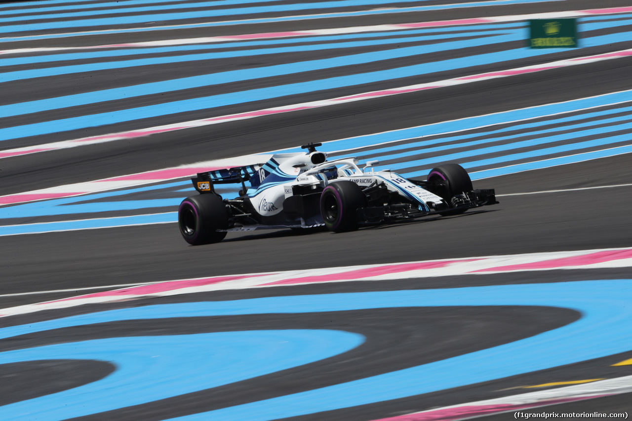 GP FRANCIA, 22.06.2018- Prove Libere 1, Lance Stroll (CDN) Williams FW41