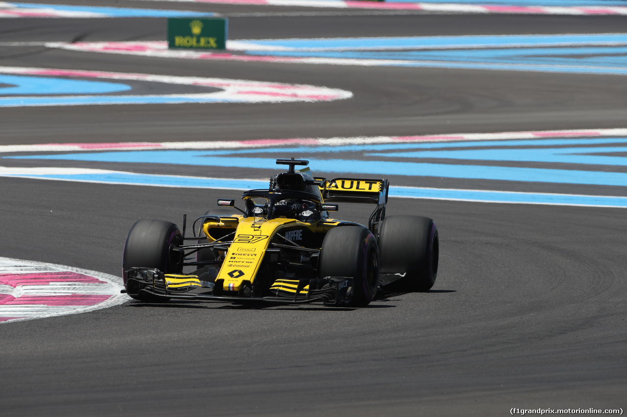 GP FRANCIA, 22.06.2018- Prove Libere 1, Nico Hulkenberg (GER) Renault Sport F1 Team RS18